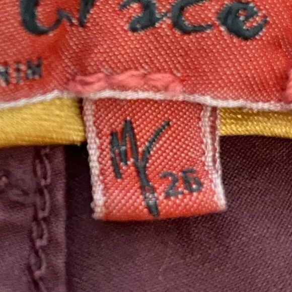 Manila Grace Chino Denim Burgundy - Picture 4 of 15